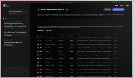 Public “Generated Assets”重磅上线！AI一键生成投资指数