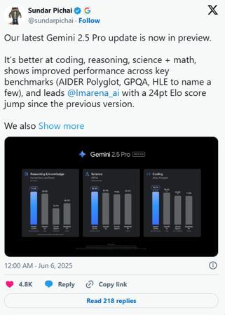 ​谷歌发布Gemini2.5Pro预览版:编码性能击败DeepSeek R1和Grok 3 Beta