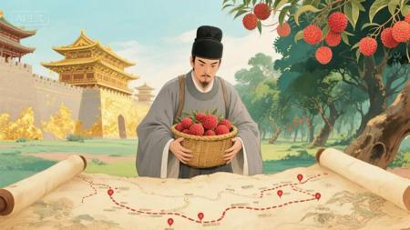 爆款国风视频制作教程，用AI制作《长安的荔枝》彩色水墨风视频