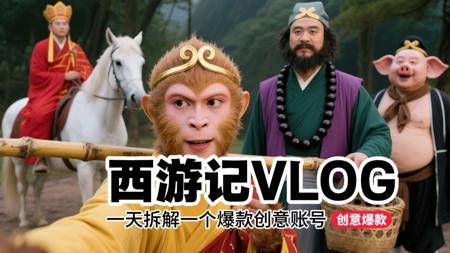 西游记VLOG爆款短视频详细教程 致敬南瓜菌丶创意玩儿法 即梦生成不用VEO3