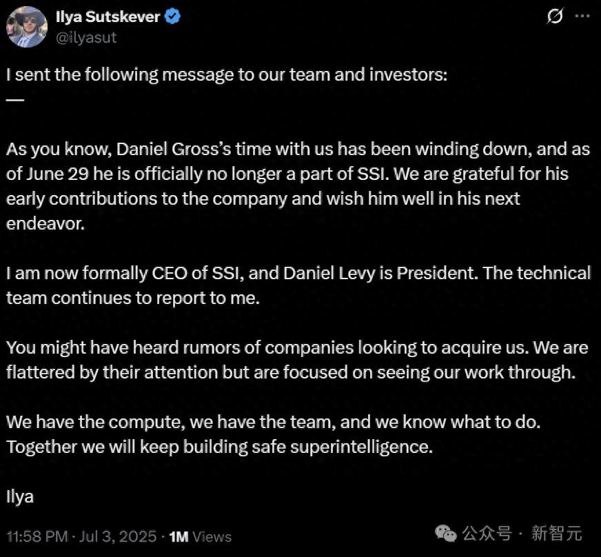 刚刚，Ilya官宣出任SSI CEO！送走「叛徒」联创，豪言不缺GPU