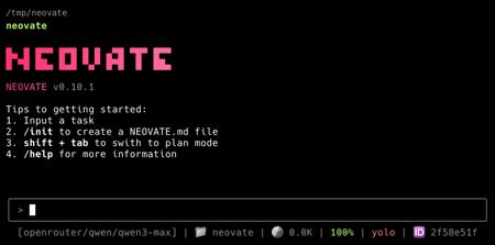 蚂蚁集团支付宝体验技术部开源智能编程助手 Neovate Code
